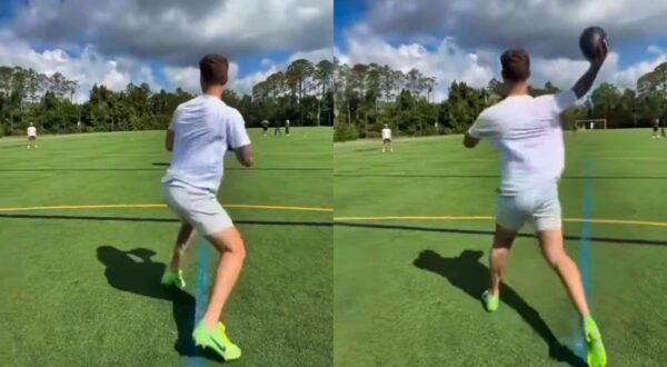 Photos of Carson Beck throwing football