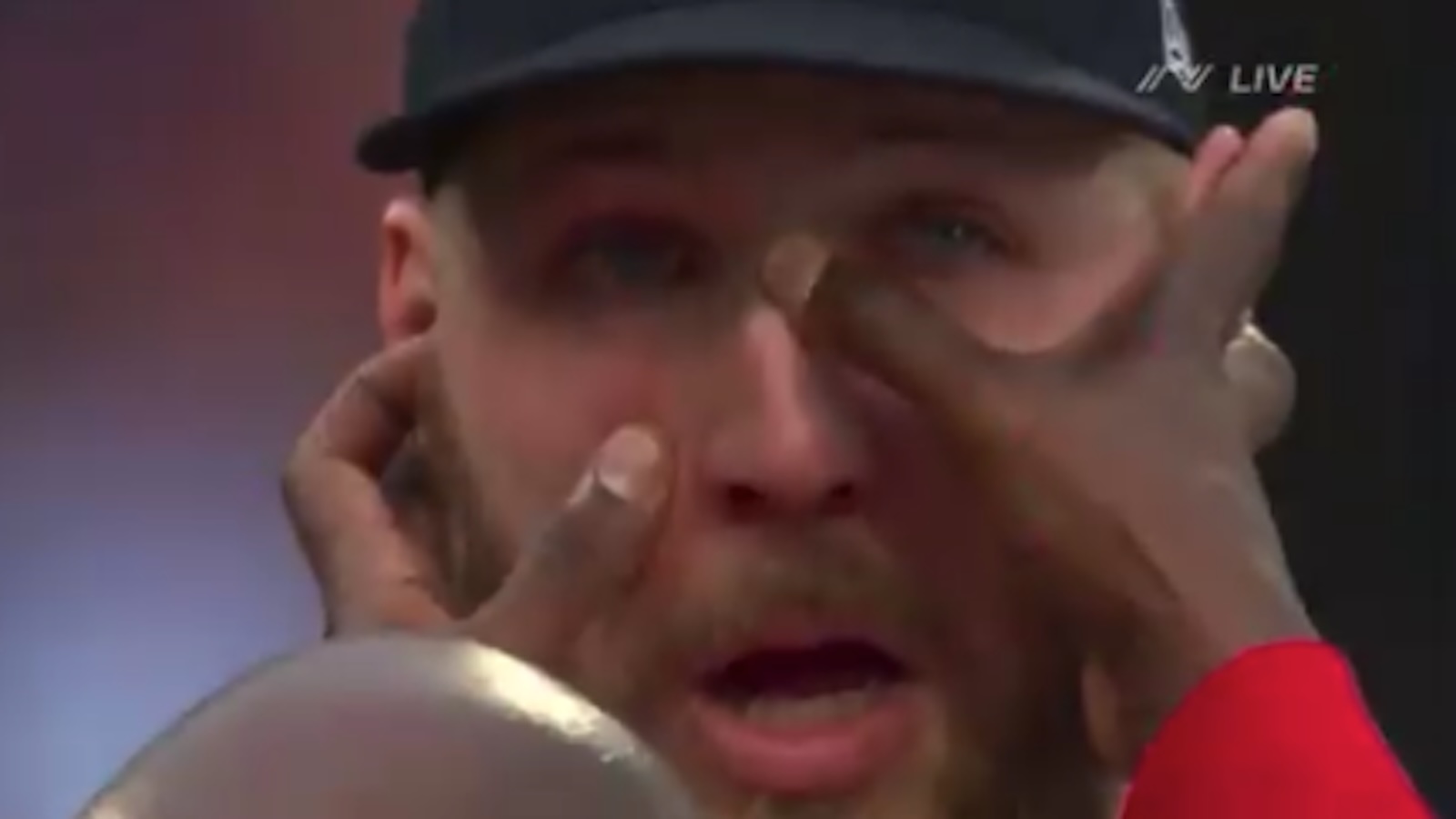 Garrett Crochet has his face examined