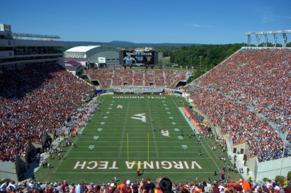 Aerial photo of College football stadium