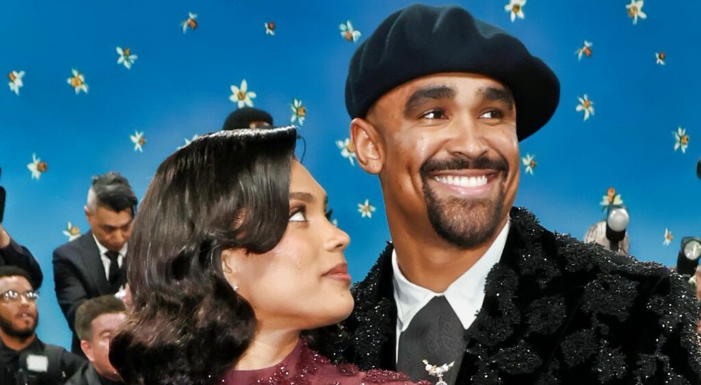 Jalen Hurts and Bry Burrows at the Met Gala.