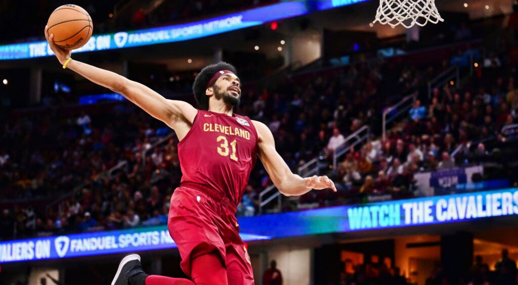 Jarrett Allen revealed that he was aiming to replicate LeBron James' iconic power slams on Wednesday