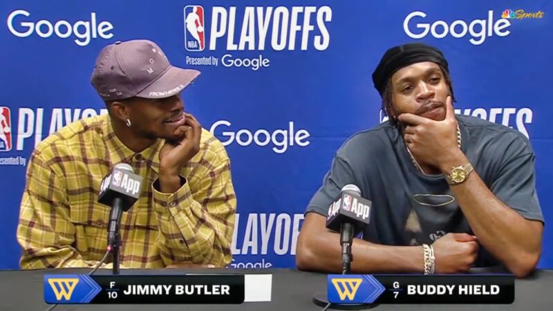 Buddy Hield Points Finger At Jimmy Butler After Bizarre Uniform Mishap Briefly Stopped The Wolves-Warriors Game 2