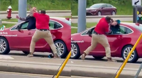 Photos of Kenny Peterson fighting someone in a car