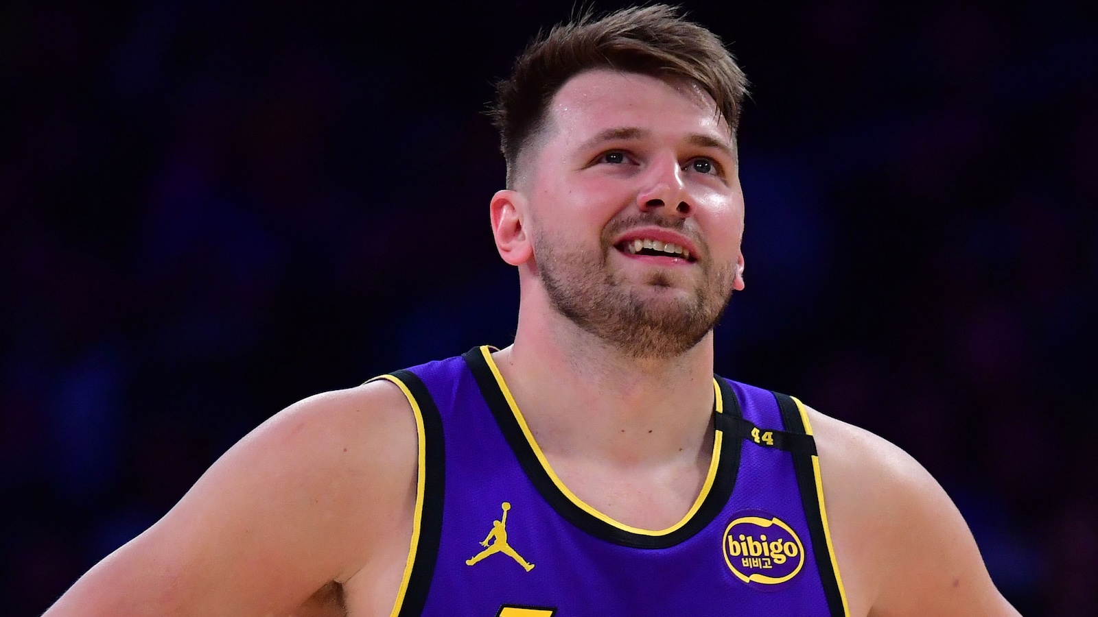 Luka Doncic looks on