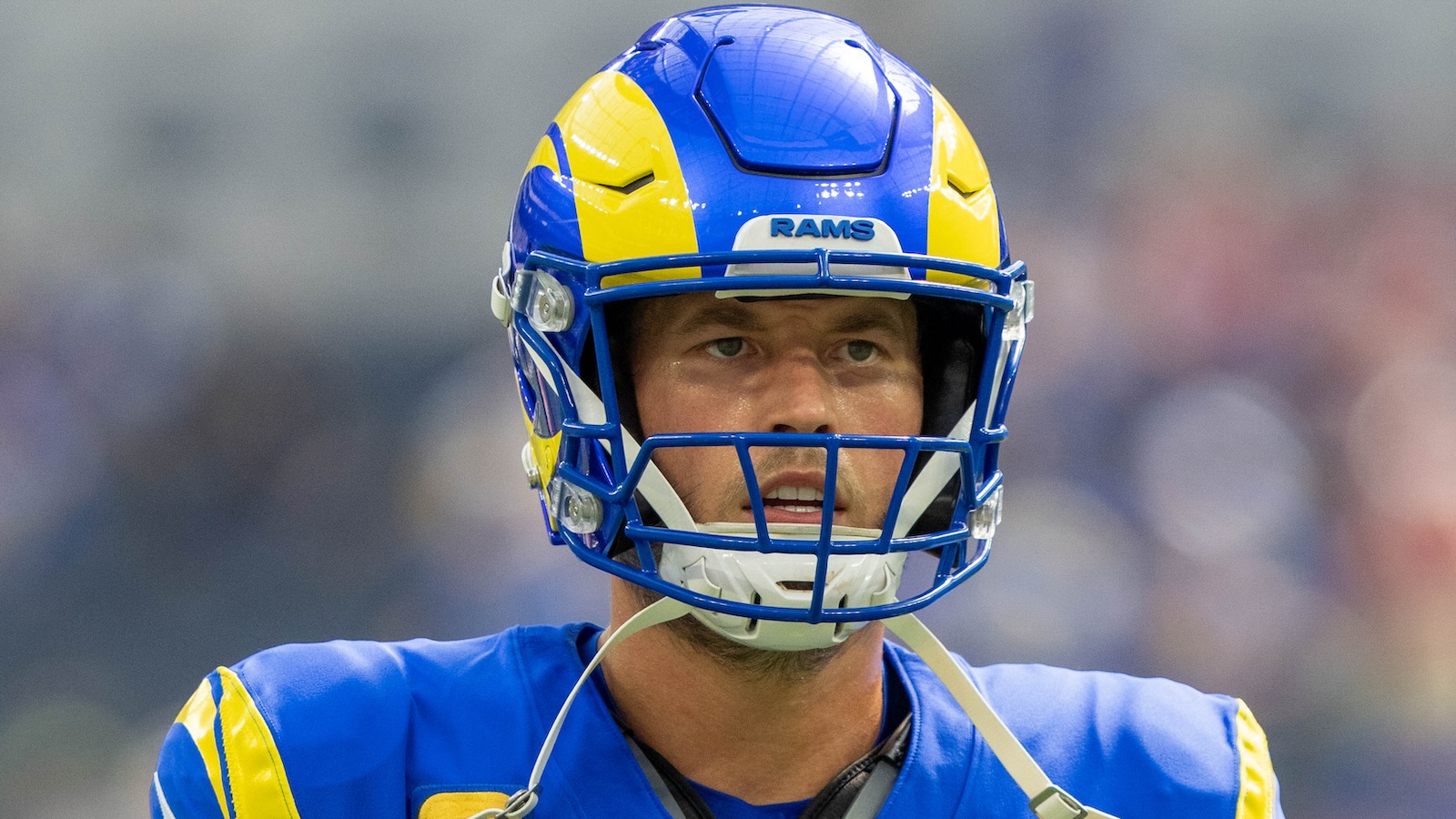 Matthew Stafford looks on