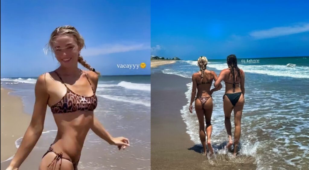 Olivia Dunne Goes Cheeky In Animal Print Bikini With Sister Julz On Vacation Mode