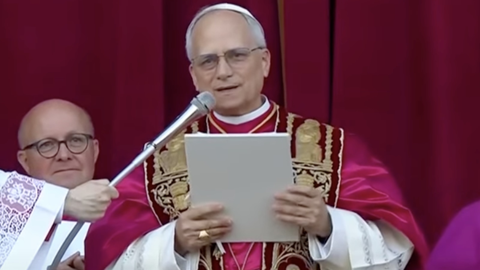 Pope Leo delivers a speech