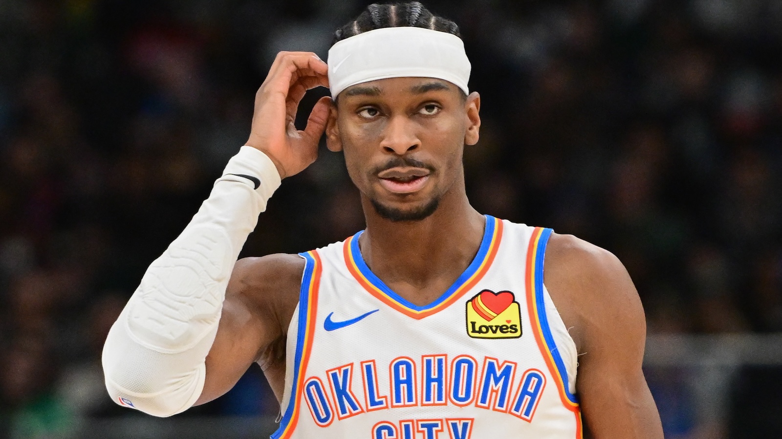 Shai Gilgeous-Alexander looks on