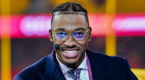 Monday Night Football commentator Robert Griffin III on set.
