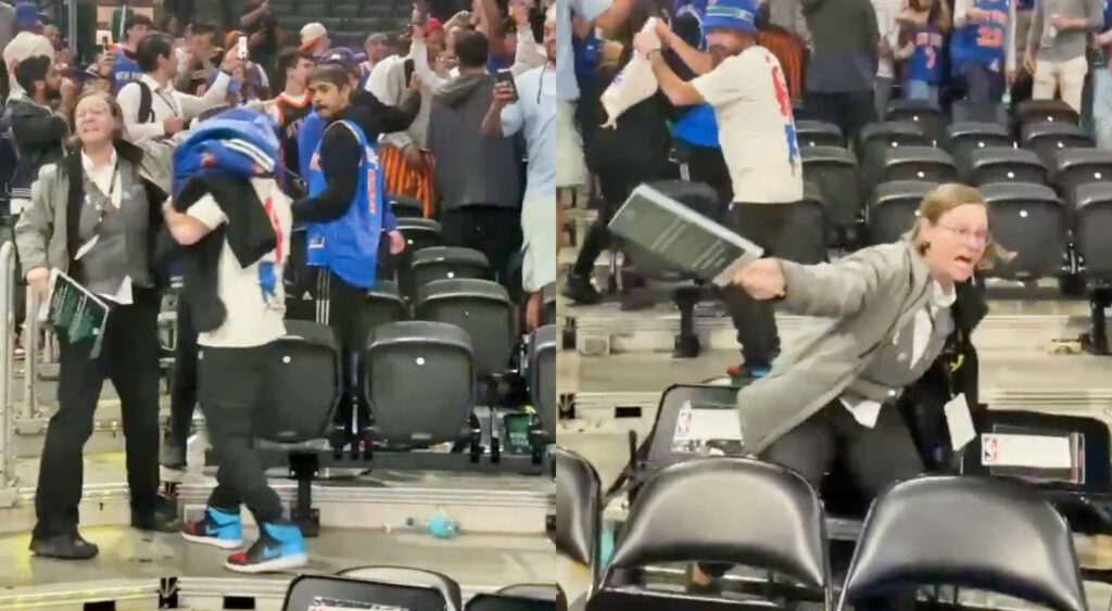 New York Knicks fans and Celtics employee