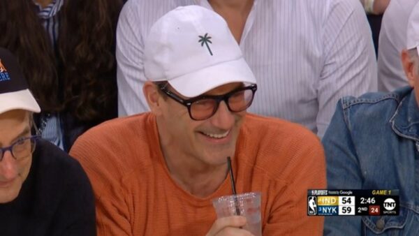 Actor Jon Hamm helps Knicks on live-ball play in Game 1 vs. Pacers