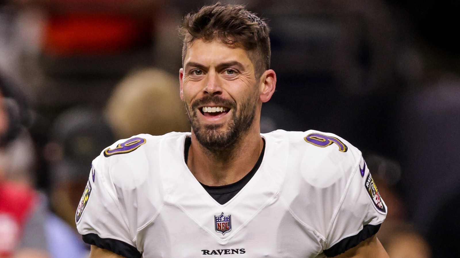Justin Tucker smiles
