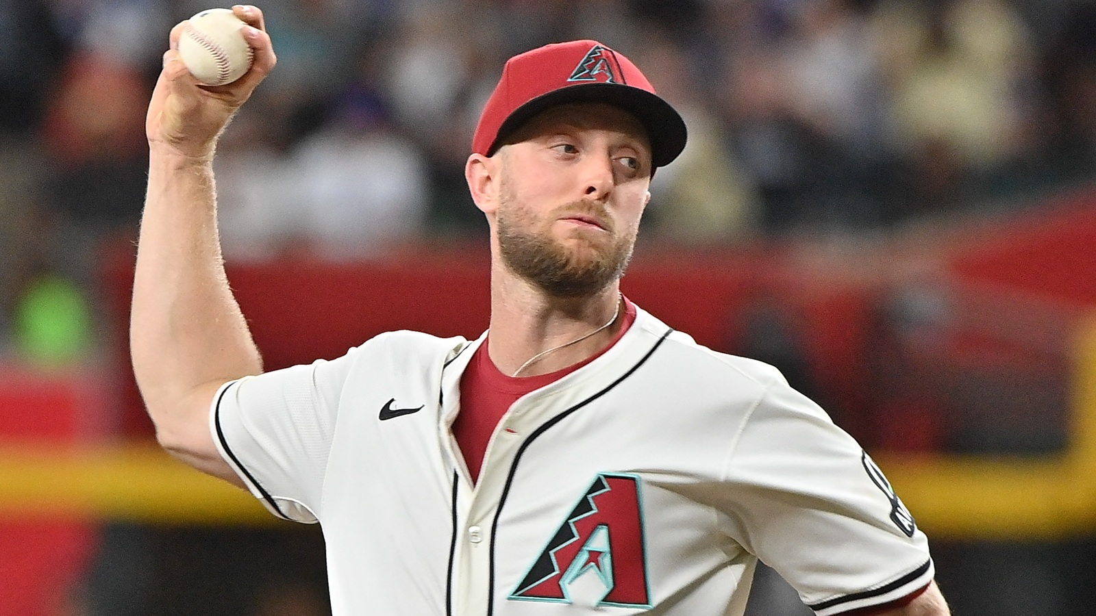 Merrill Kelly throwing a pitch