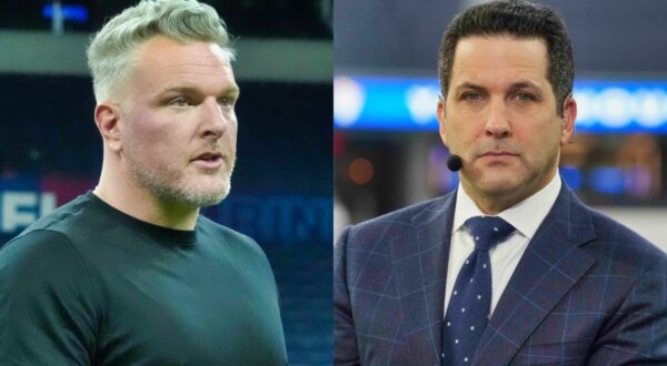 Split image of Pat McAfee and Adam Schefter
